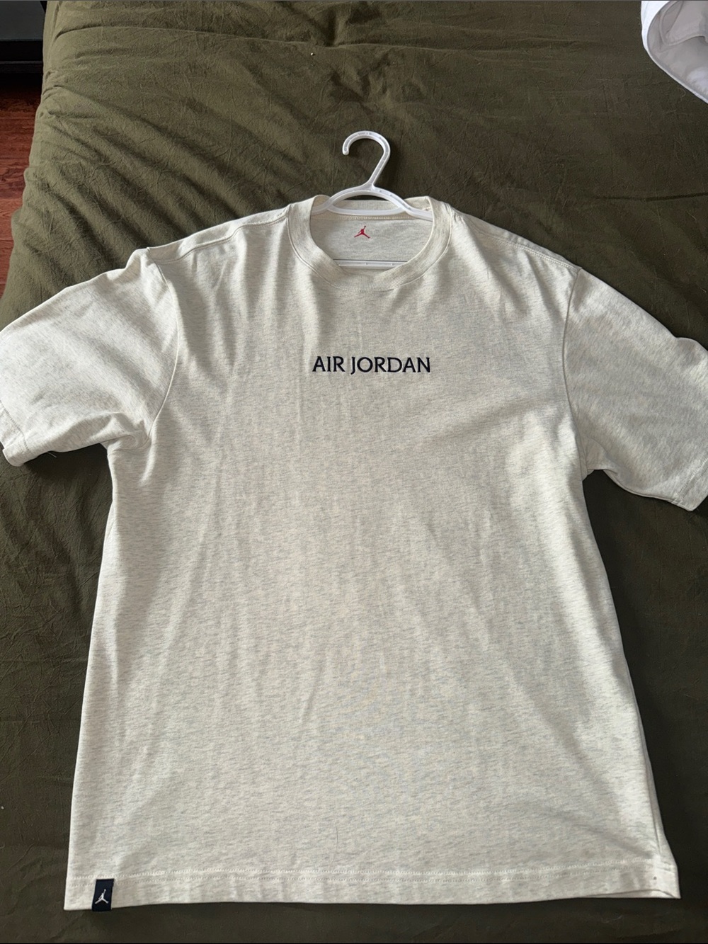 Jordan Men's Cream Short Sleeve 'Air Jordan' Logo Tee
